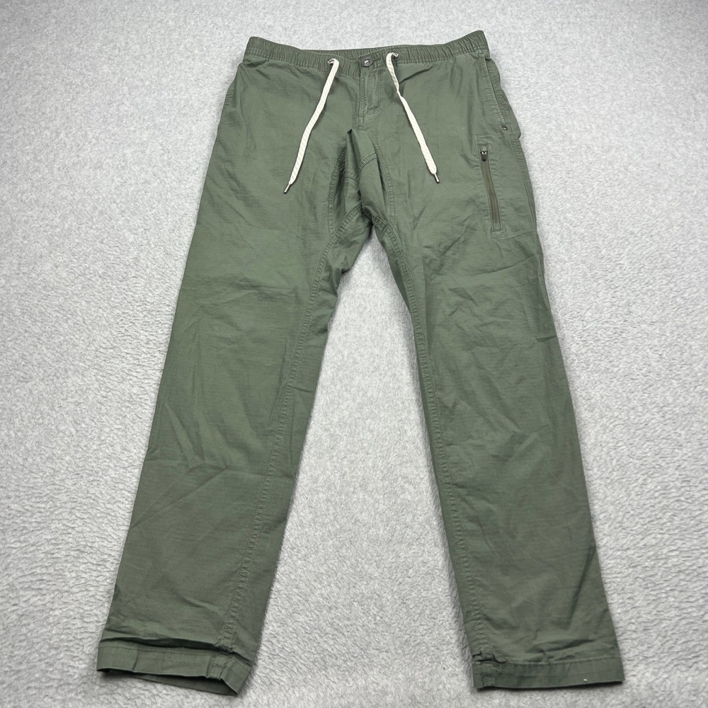 Vuori Ripstop Climber Pants Mens Large Green Cotton Stretch Utility Hiking V412